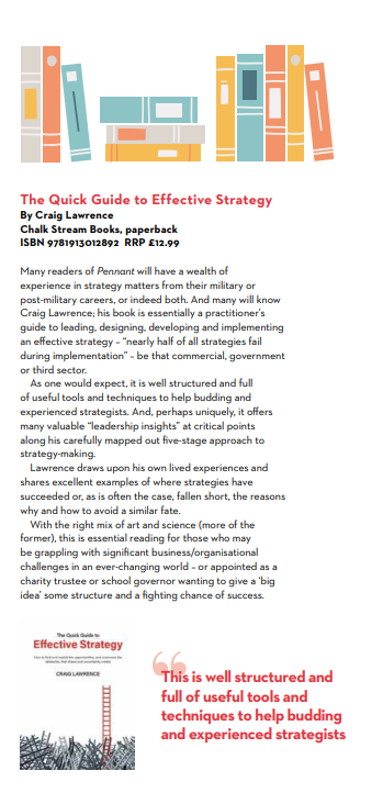 Review of The Quick Guide to Effective Strategy in the Forces Pension Society's Pennant journal