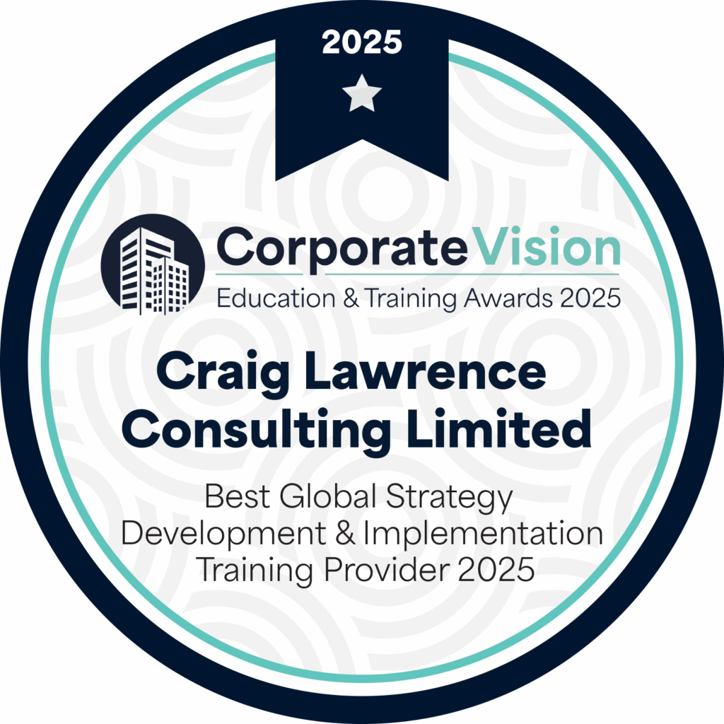 In 2023, 2024 and 2025, Craig Lawrence Consulting won national awards for excellence in training programme design.